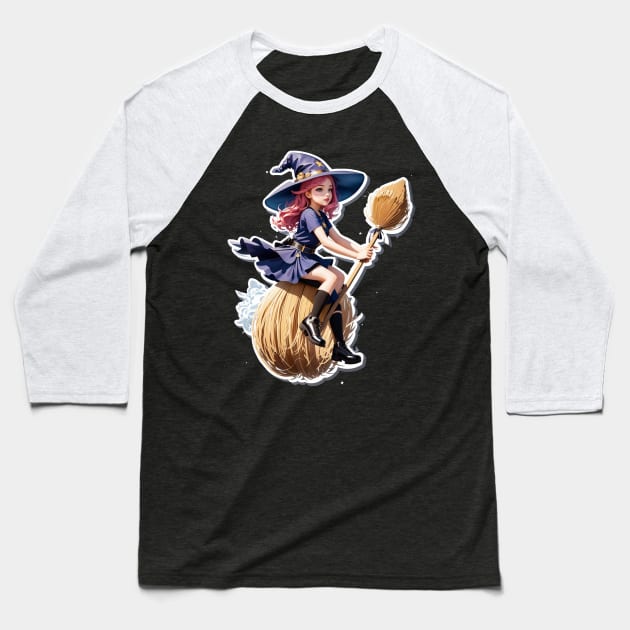 girl and broom Baseball T-Shirt by Holisudin 